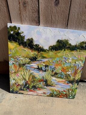 Colorful Landscape Canvas abstrac painting Art reprint 24x23”